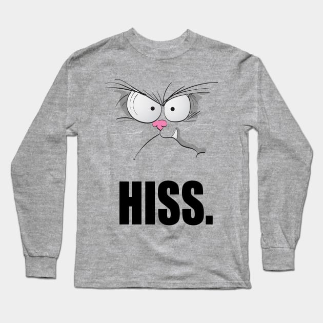 hiss, funny t-shirt cat design Long Sleeve T-Shirt by Kerrycartoons